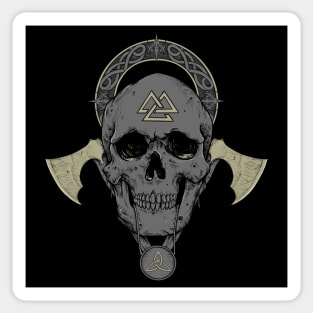 Norse Viking Skull Nordic Scandinavian Pagan Symbols Sticker